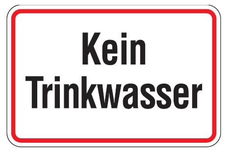 Aluminium Schild Kein Trinkwasser 100x150 mm geprägt