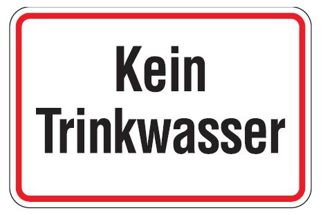 as6251 Aluminium Schild Kein Trinkwasser 100x150 mm geprägt