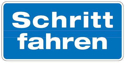 as590_51 Aluminium Schild Schritt fahren 170x350 mm geprägt