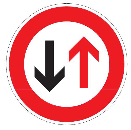 k2080020 Verkehrsschild / Verkehrszeichen Gegenverkehr Vorrang 420 mm rund Aluminium reflektierend  Typ 1 VZ