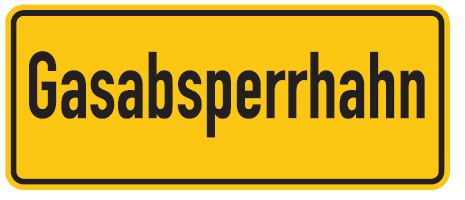 as29951 Aluminium Schild Gasabsperrhahn 100x240 mm geprägt