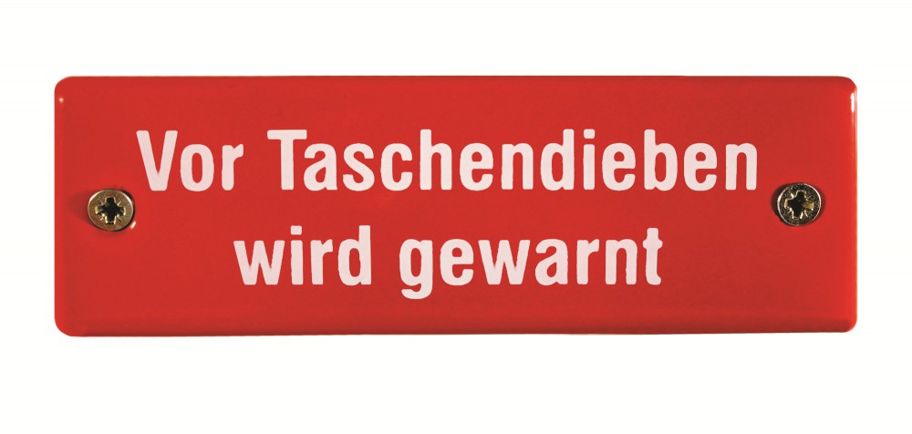 emaille-schild-taschendiebe-gewarnt Eisenbahn Schild Vor Taschendieben wird gewarnt Emaille