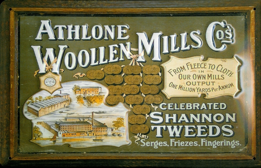 B029-Athlone-Woollen Blechschild Nostalgieschild Athlone Woollen Mills Irland