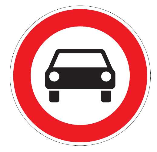 k2510020 Verkehrsschild / Verkehrszeichen Verbot für Kraftwagen 420 mm rund Aluminium reflektierend  Typ 1 VZ