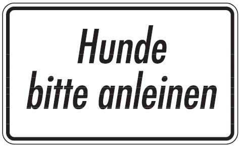 as64_51 Aluminium Schild Hunde bitte anleinen Text Hund 120x200 mm geprägt