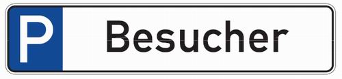 as1151_51 Aluminium Parkplatzschild Besucher 110x520 mm geprägt