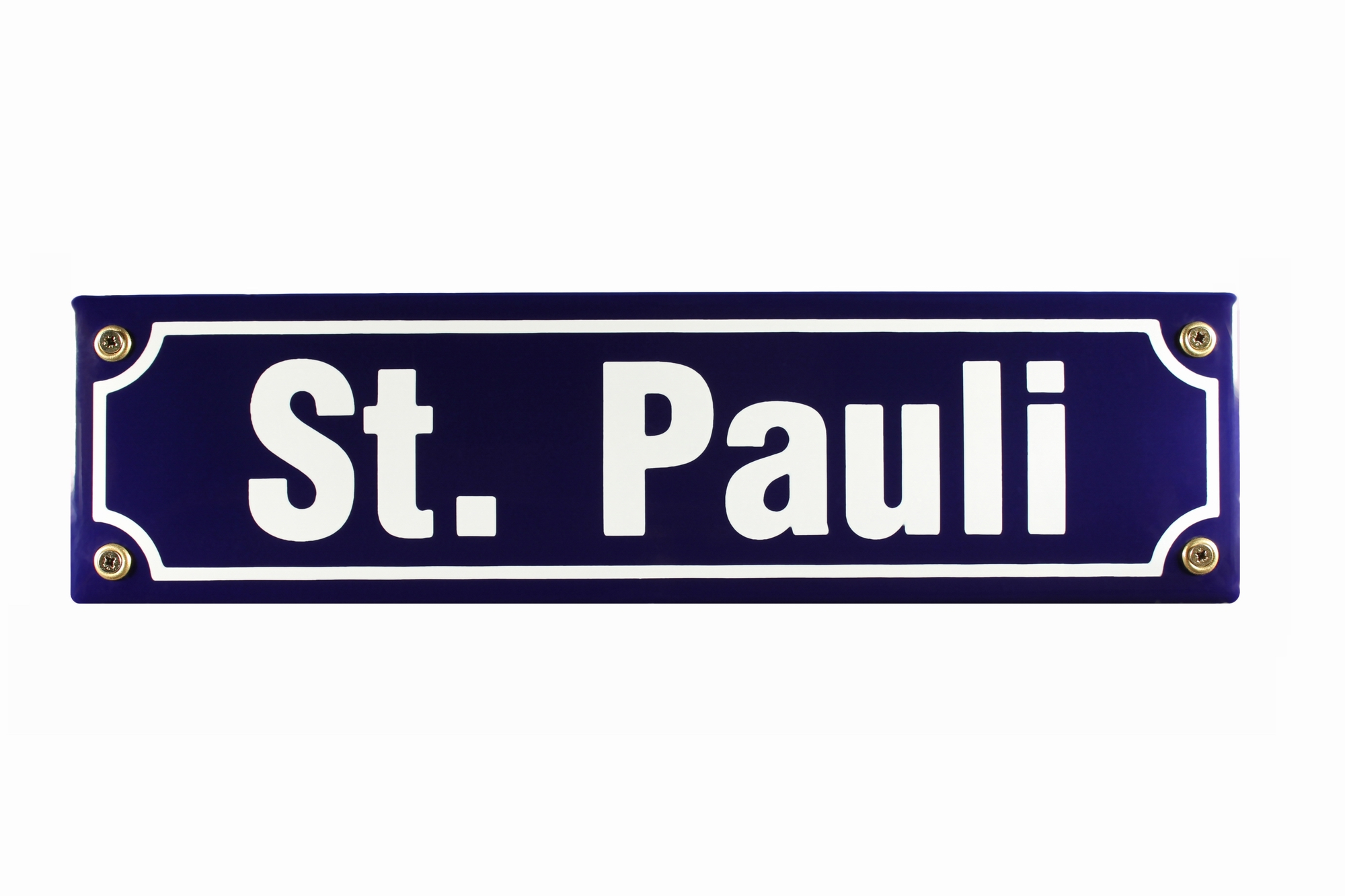 Strassenschild St. Pauli 30x8 cm Hamburg Souvenir Emaille Schild
