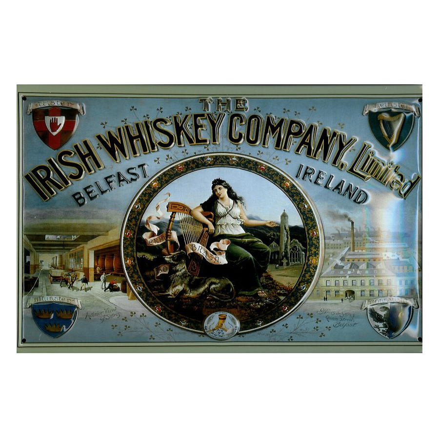 irish-whiskey-company-blechschild Blechschild The Irish Whiskey Company Limitedt Belfast Irealand Nostalgieschild