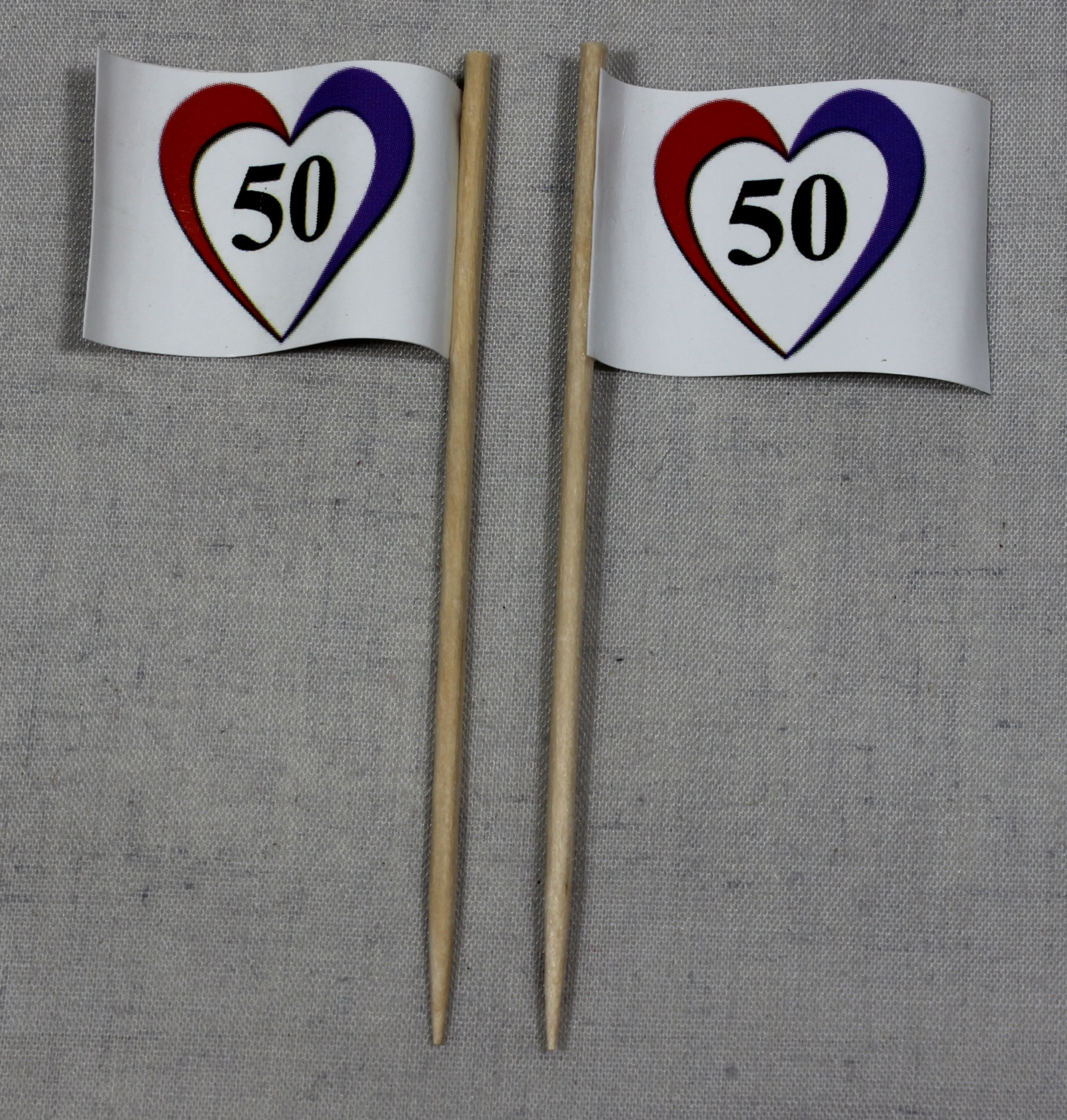 Party-Picker Flagge Herz 50 Goldene Hochzeit Papierfähnchen in Spitzenqualität 25 oder 50 Stück Beut