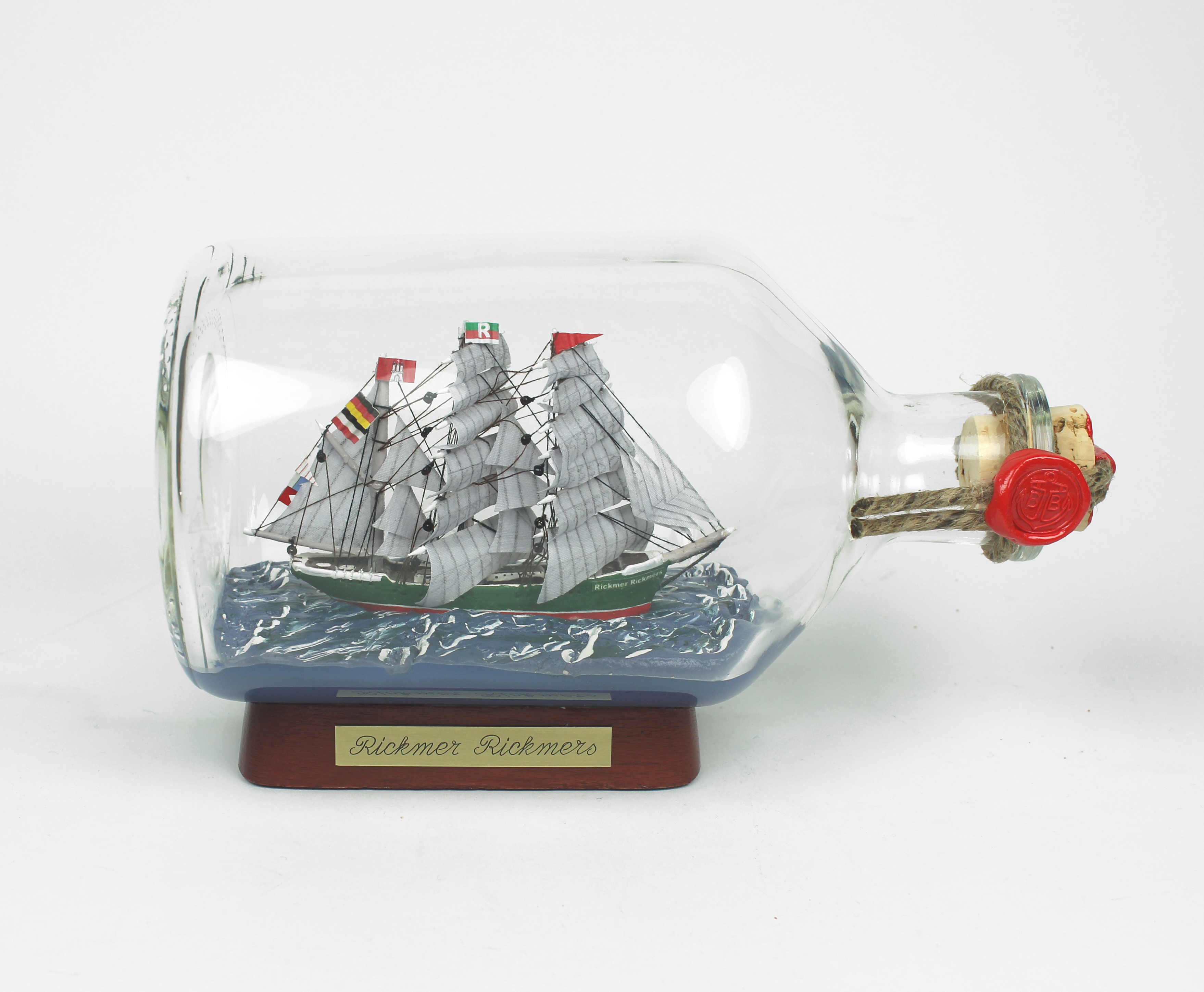 Rickmer-Rickmers-1Liter Rickmer Rickmers 1 Liter Apothekerflasche Buddelschiff Flaschenschiff