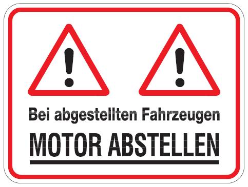 Aluminium Schild Bei abgestellten Fahrzeugen Motor abstellen Garage 300x400 mm geprägt weiß