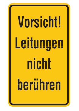 as17251 Aluminium Schild Vorsicht! Leitungen nicht berühren 120x200 mm geprägt