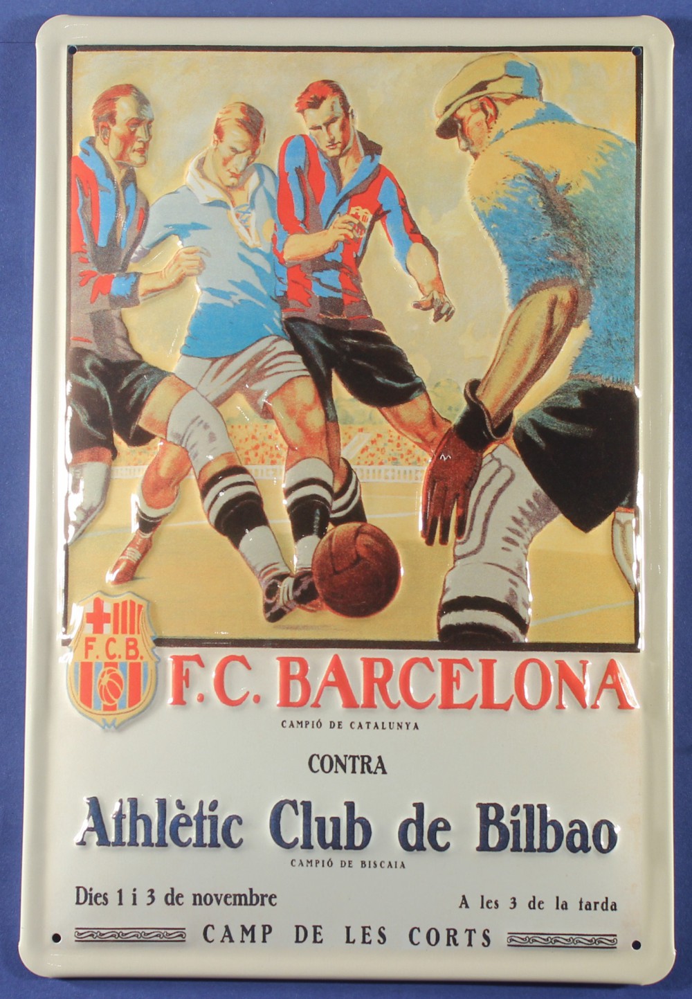 barcelona-fc-fussball-blechschild Blechschild Barcelona FC Fussball Bilbao Blech Schild Souvenir Andenken