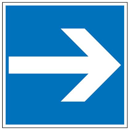 as3216_52 Aluminium Schild Parkplatz Richtungspfeil 250x250 mm geprägt