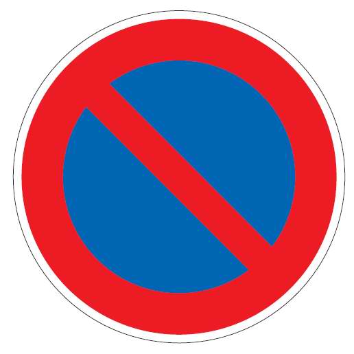 k2865020 Verkehrsschild / Verkehrszeichen Eingeschränktes Halteverbot 420 mm rund Aluminium reflektierend  Ty