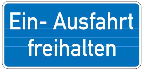 as568_00 Aluminium Schild Ein- Ausfahrt freihalten 170x350 mm geprägt