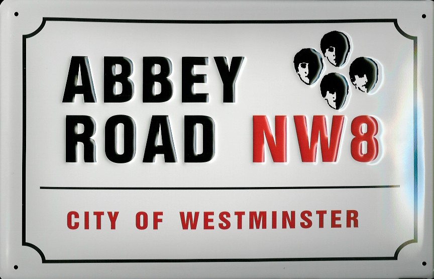 A777-Abbey-Road Blechschild Nostalgieschild Abbey Road NW8 London England Strassenschild