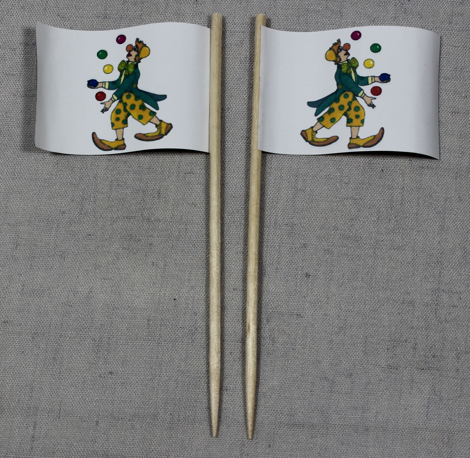 deko-picker-clown Party-Picker Flagge Clown Kindergeburtstag Papierfähnchen 50 Stück Beutel