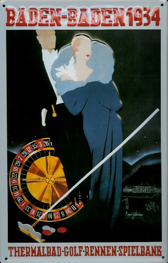 baden-spielbank-blechschild Blechschild Nostalgieschild Baden-Baden Spielbank Kasino Casino 1934