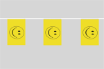 Smiley Flaggenkette 6 Meter / 8 Flagge Fahne