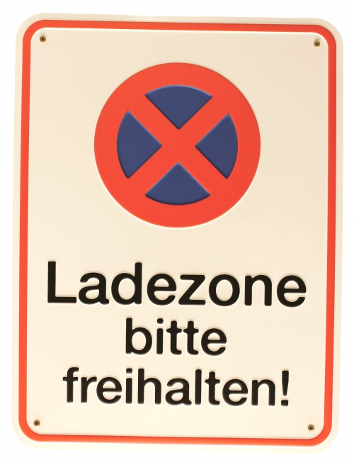 aluminium-schild-halteverbot-ladezone-freihalten Aluminium Schild Ladezone bitte freihalten 300x400 mm geprägt