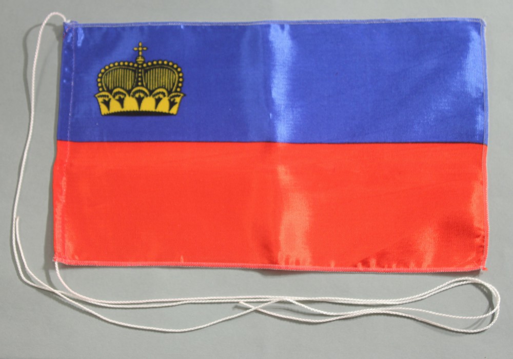 Tischflagge Liechtenstein 25x15 cm optional mit Holz- oder Chromständer Tischfahne Tischfähnchen