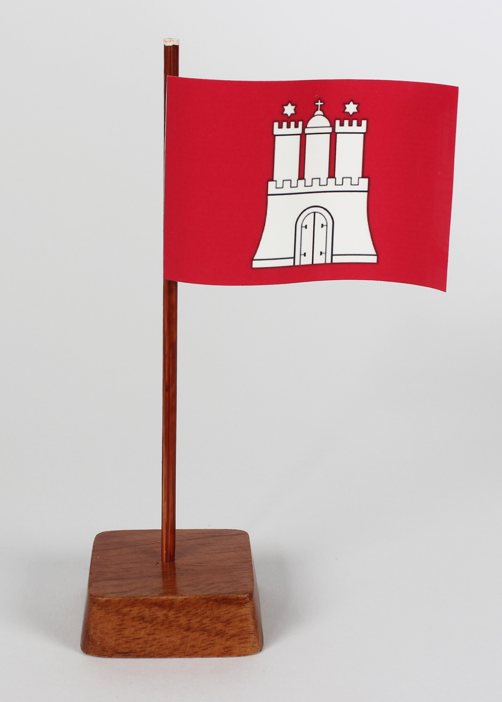 Mini Tischflagge Hamburg Höhe 13 cm Tischfähnchen