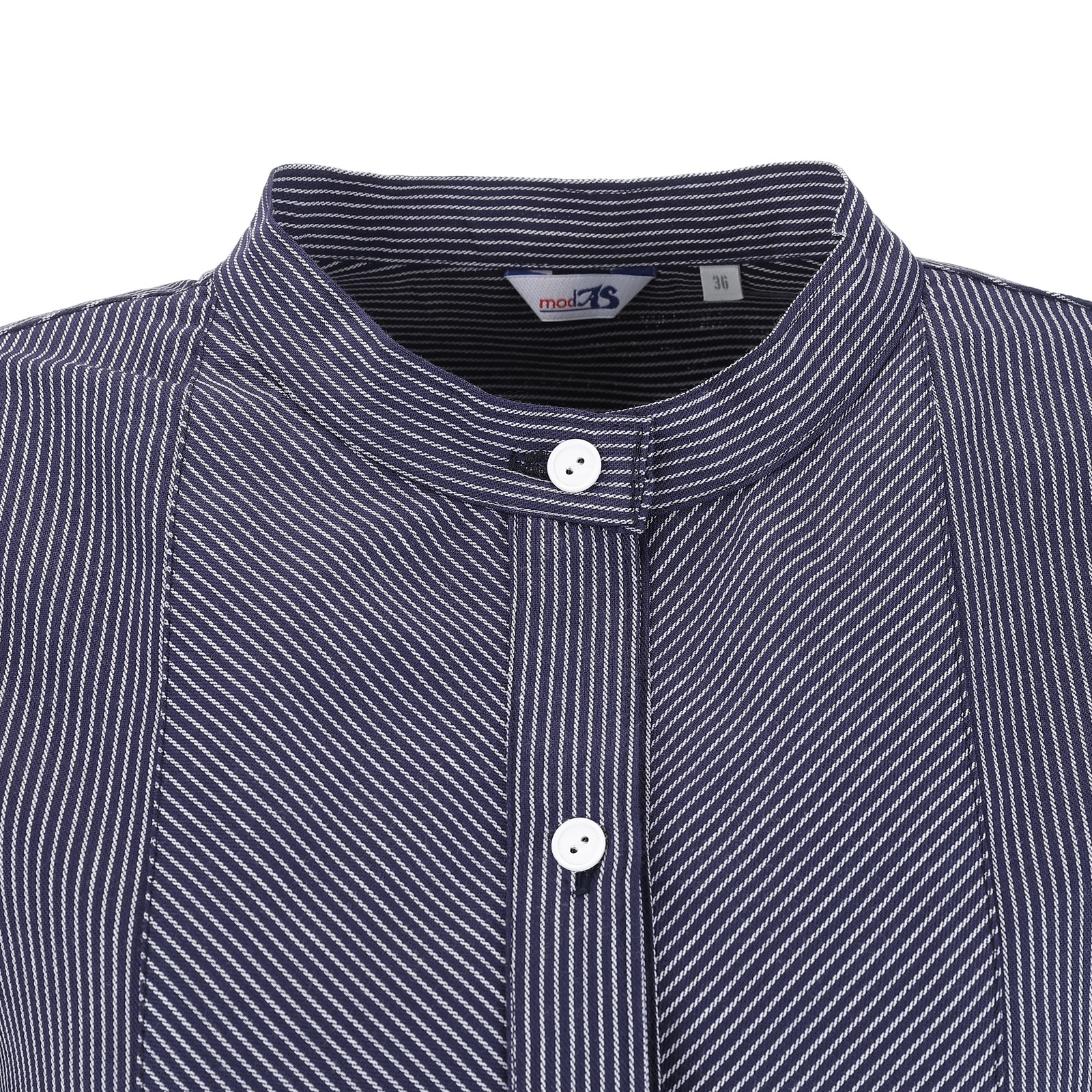 Damen Fischerhemd schmal gestreift Front Damen Fischerhemd schmal gestreift Front