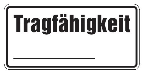 as66800 Aluminium Schild Tragfähigkeit 170x350 mm geprägt