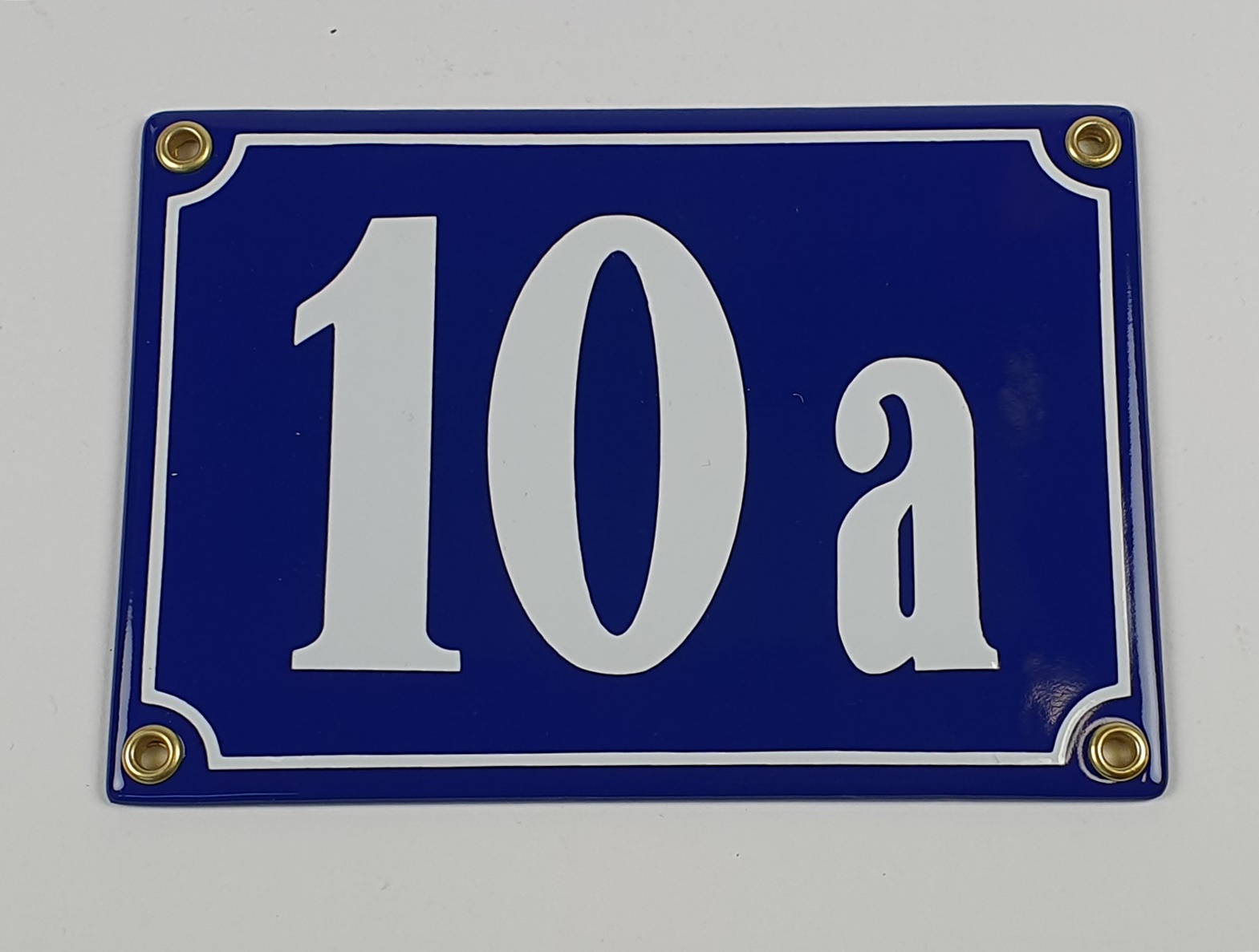 schild-10a Hausnummernschild 10a blau Clarendon 17x12 cm Emailleschild