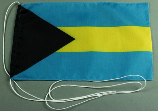 Tischflagge Bahamas 25x15 cm optional mit Holz- oder Chromständer Tischfahne Tischfähnchen