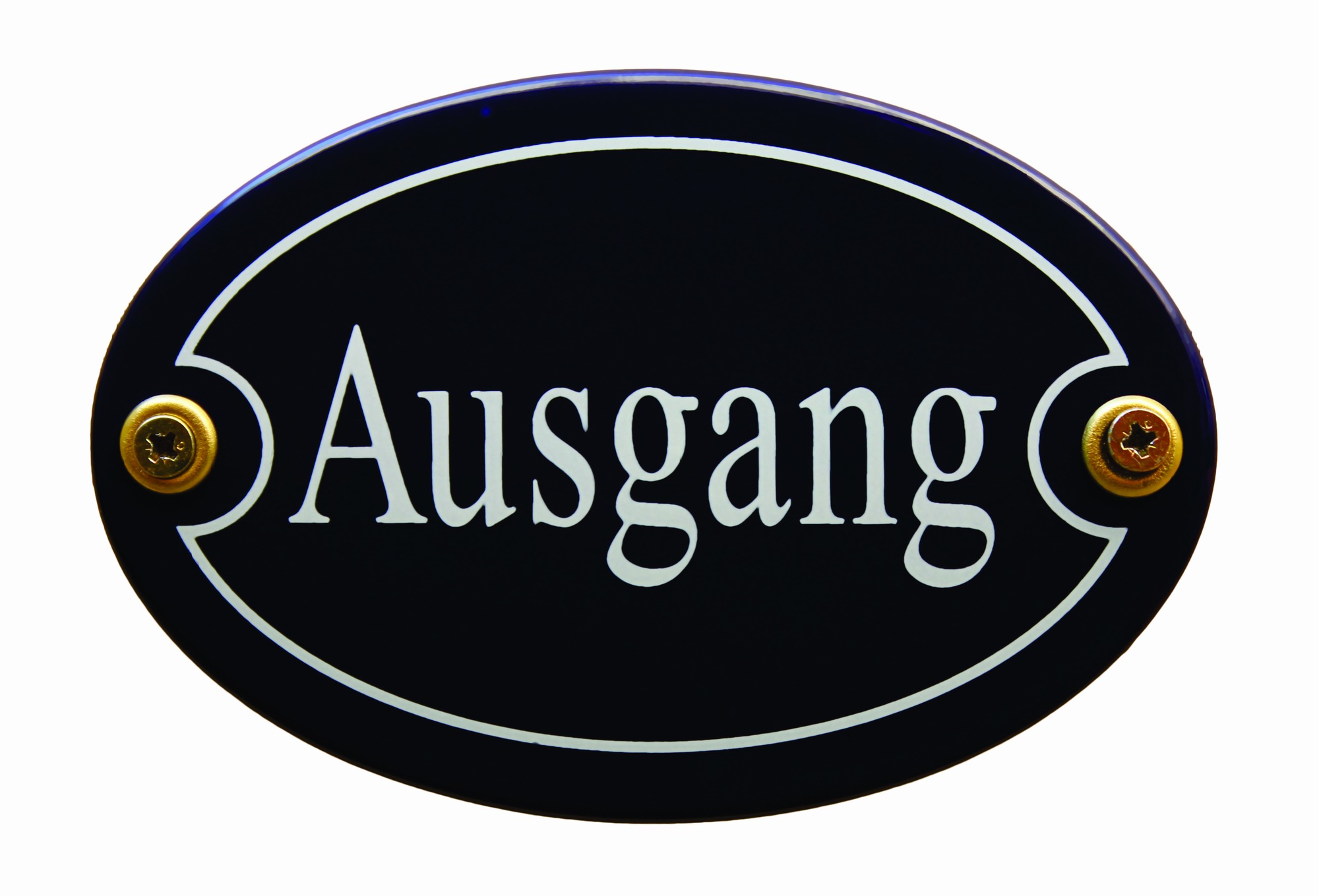 schild-ausgang-blau593ba75ac9981 Emaille Türschild Ausgang blau oval Schild Emailleschild Metallschild Blechschild
