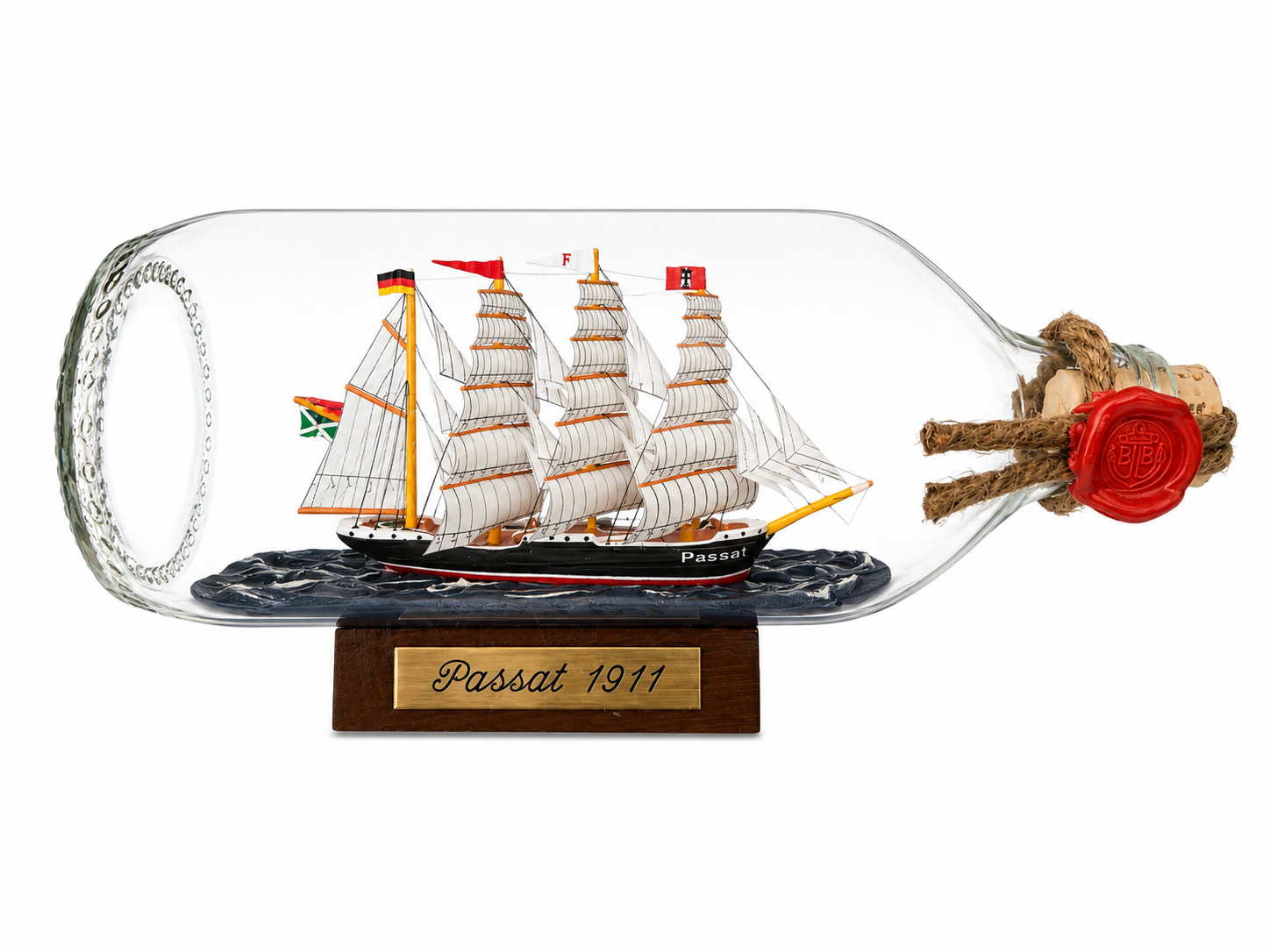 Passat runde Flasche 0,3 Liter Buddelschiff Flaschenschiff