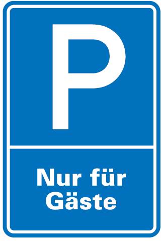 as1171_54 Aluminium Schild Parkplatz P Gäste 600x400 mm Alu 0,6 mm geprägt für Wandmontage