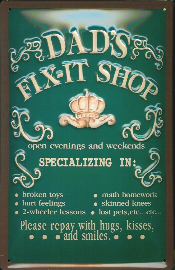 A669-Dad-s Blechschild Dad's Fix it Shop Schild Funschild Metallschild