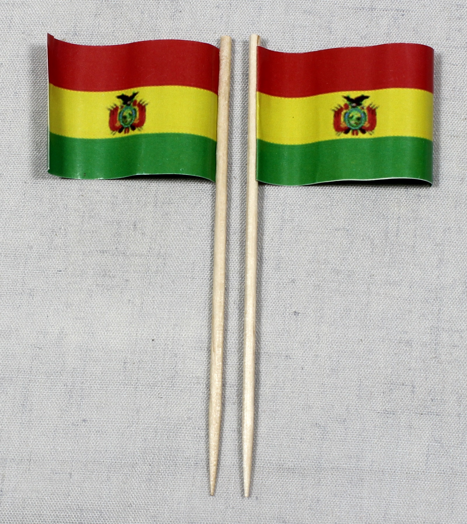 Party-Picker Flagge Bolivien Papierfähnchen in Spitzenqualität 50 Stück Beutel