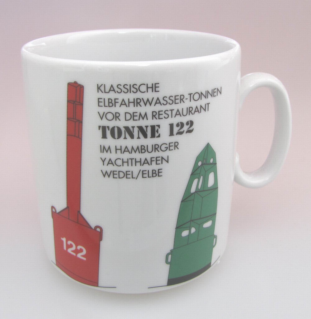 lb16 Leuchtturm Becher Tonne 122 Wedel Elbe *