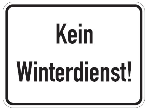as428_00 Aluminium Schild kein Winterdienst 300x400 mm geprägt