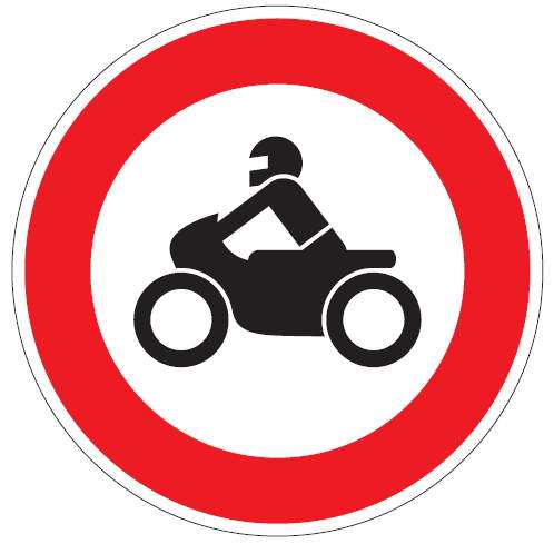 k2550020 Verkehrsschild / Verkehrszeichen Verbot für Krafträder 420 mm rund Aluminium reflektierend  Typ 1 VZ
