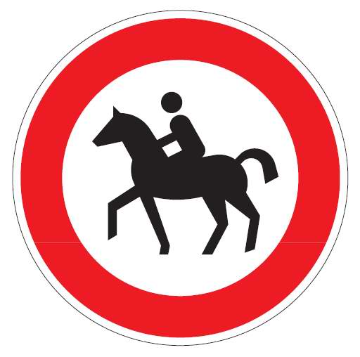 k580020 Verkehrsschild / Verkehrszeichen Verbot für Reiter 420 mm rund Aluminium reflektierend  Typ 1 VZ 258