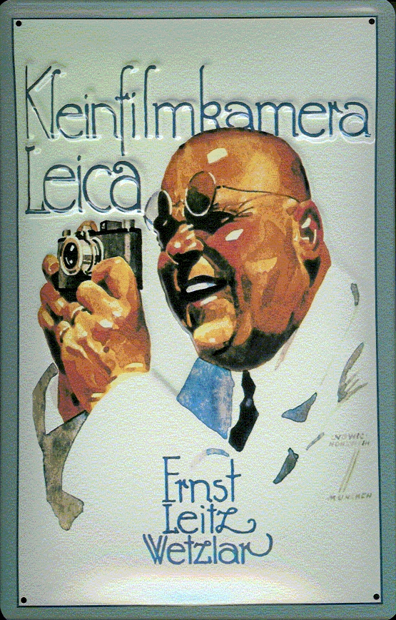 A836-Leica Blechschild Nostalgieschild Kleinbild Kamera Leica Leitz Wetzlar
