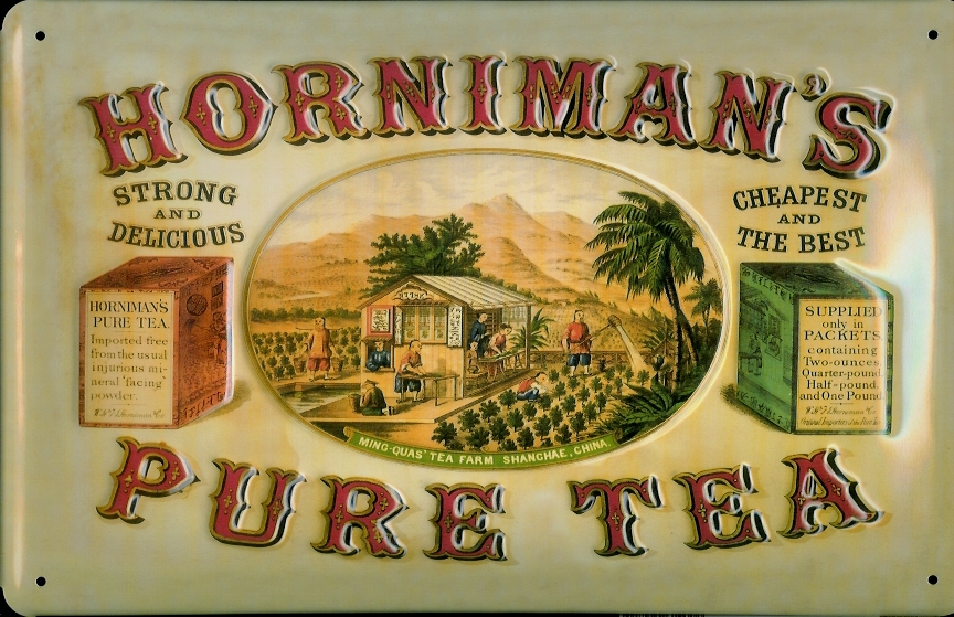 Blechschild Horniman Pure Tea Tee Schild retro Nostalgieschild