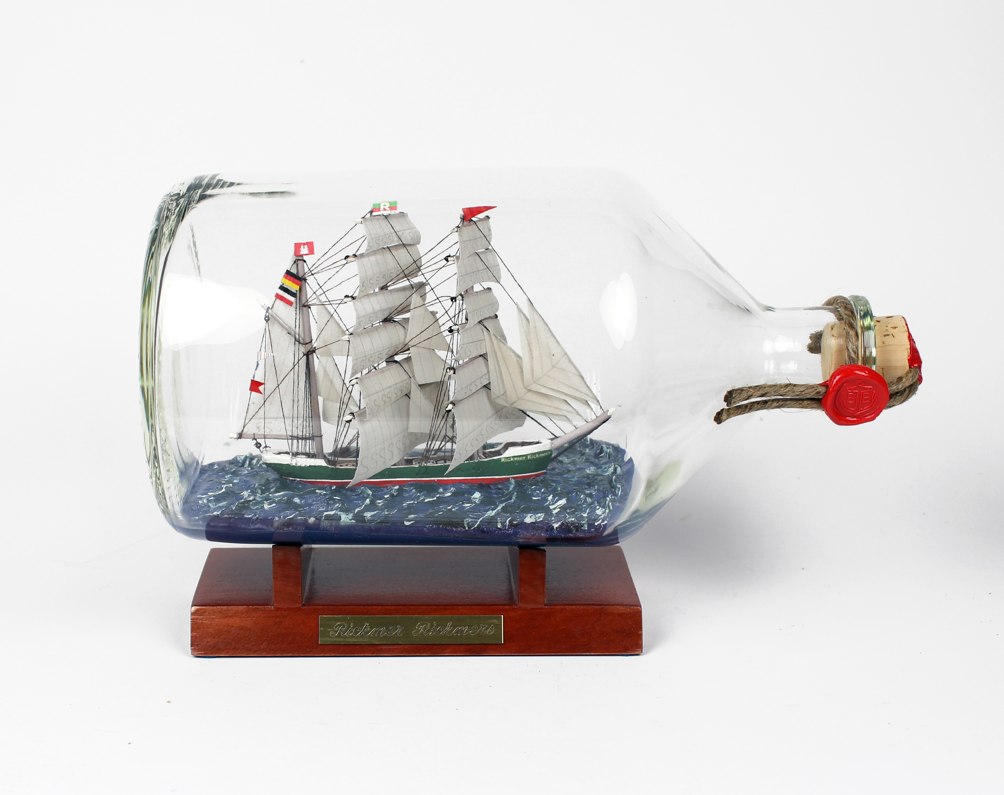 Rickmer-Rickmers-2Liter Rickmer Rickmers 2 Liter Apothekerflasche Buddelschiff Flaschenschiff