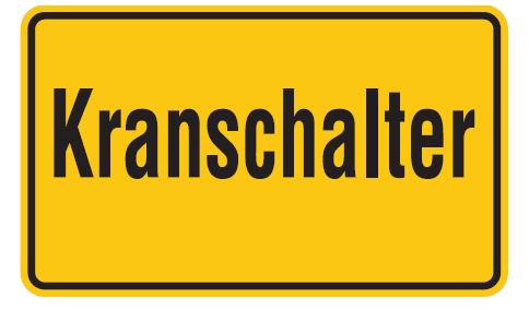 Aluminium Schild Kranschalter 120x200 mm geprägt