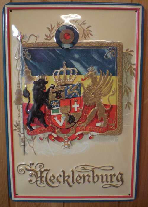AA-890 Blechschild Nostalgieschild :  Mecklenburg Wappen