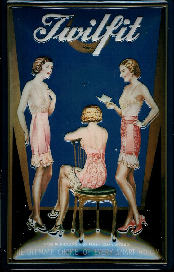 twilfit-underwear-blechschild Blechschild Nostalgieschild Twilfit Damen Unterwäsche Underwear