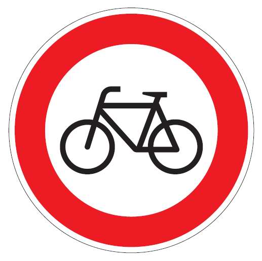 k2540020 Verkehrsschild / Verkehrszeichen Verbot für Radfahrer 420 mm rund Aluminium reflektierend  Typ 1 VZ