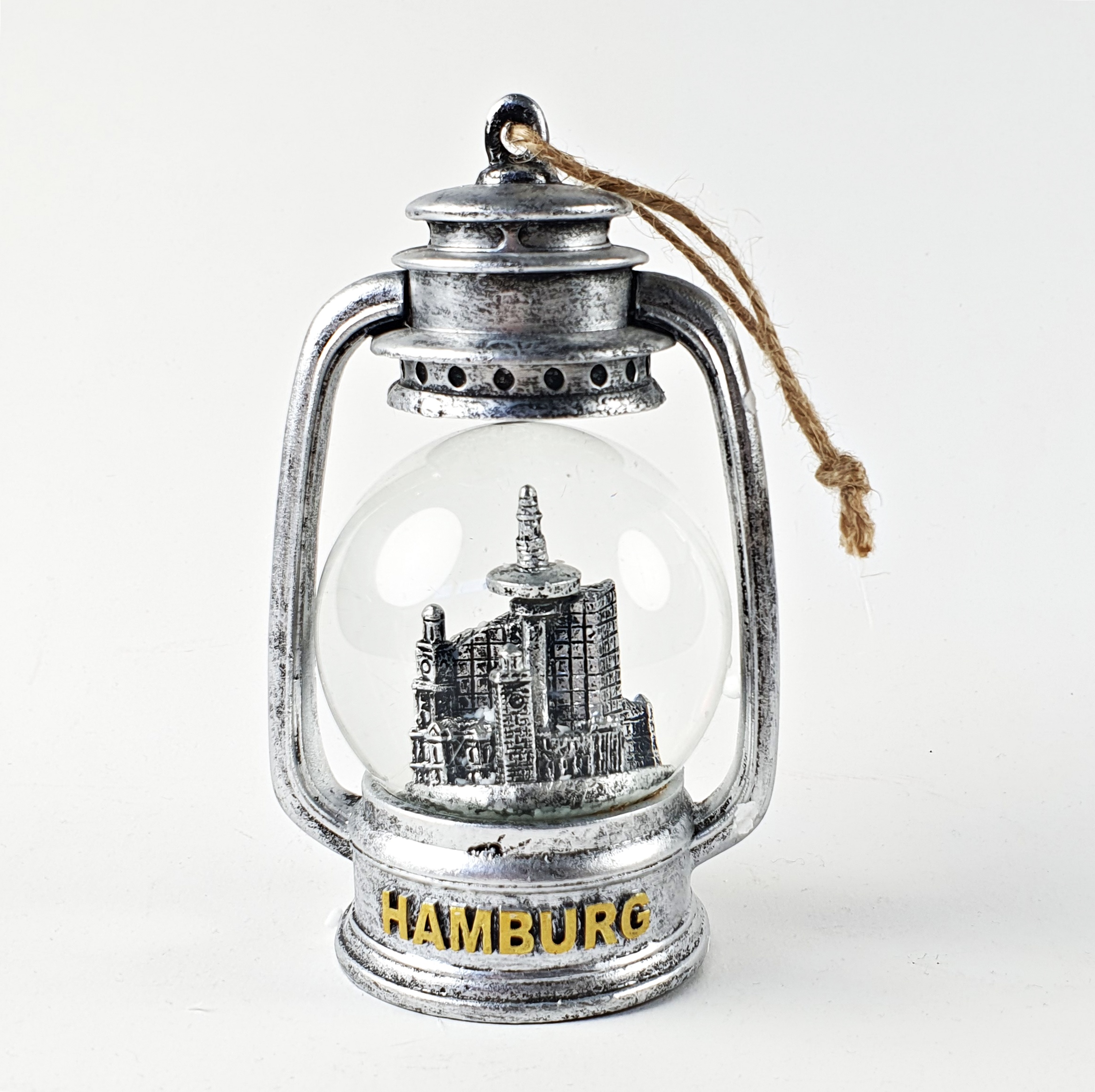 Schneekugel Laterne Hamburg Skyline LED Metall-Optik Schneekugel Laterne Hamburg Skyline LED Metall-Optik