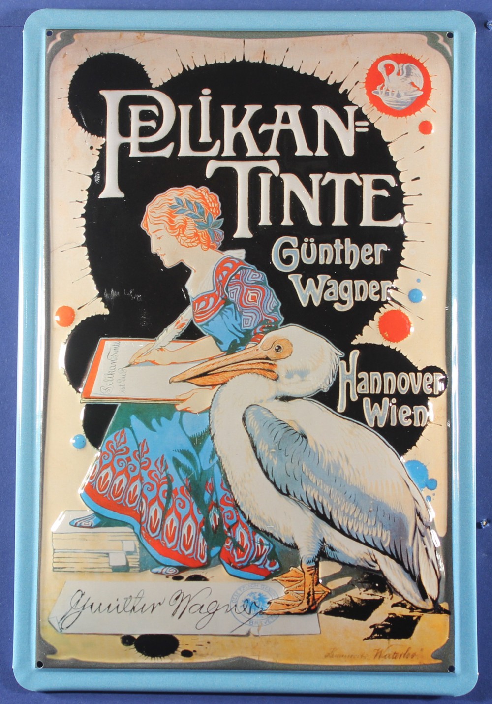 Blechschild Pelikan Tinte Hannover Wien Schild Nostalgieschild