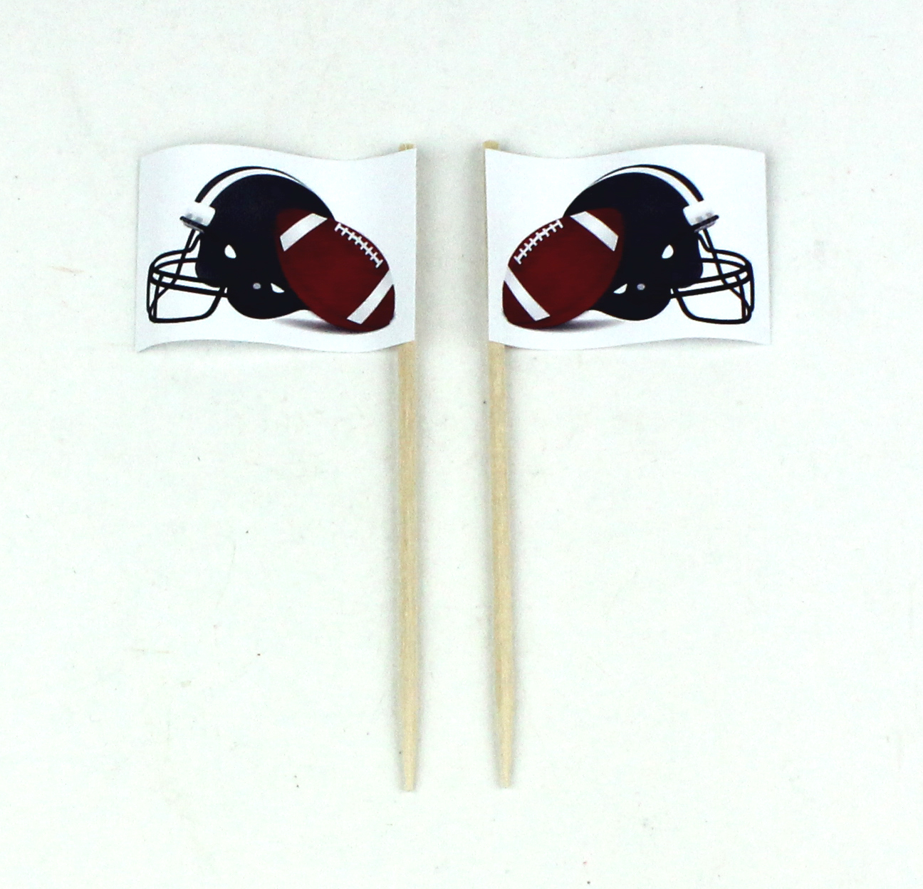 Picker_Football-Helm Party-Picker Flagge Football Helm USA Fussball Papierfähnchen in Spitzenqualität 50 Stück Beutel